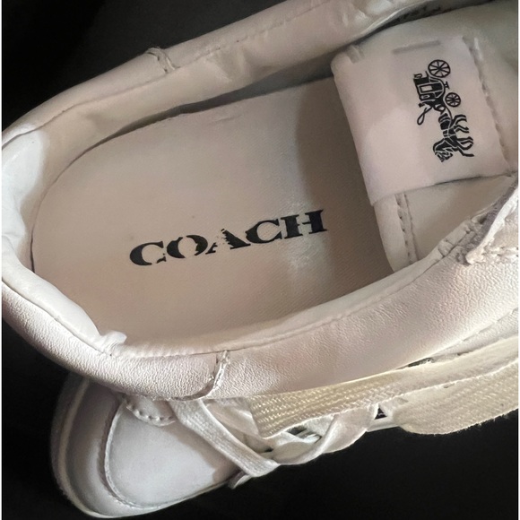 New Coach Porter Leather Fashion Sneaker Logo in Titanium White US 10 new in box - Picture 8 of 13